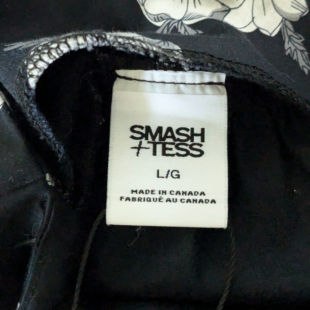 Smash + Tess Black Midi Dress with White Floral Print - Picture 2 of 6